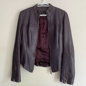 Karen Millen Women's Purple Leather Jacket (XS)
